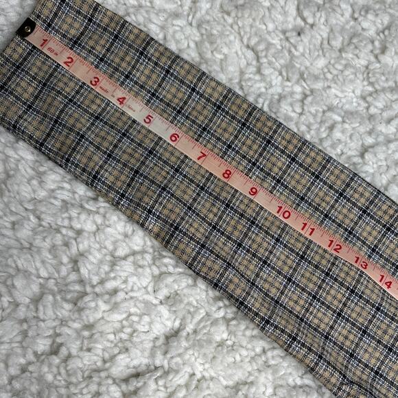 Wrapper Vintage Plaid Fitted Blazer Double Breasted Buttons Neutral Preppy O7 - Picture 9 of 10